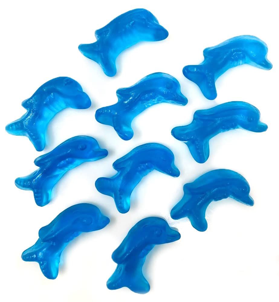 SweetGourmet Blue Raspberry Dolphins Gummy Candy 2 Pounds