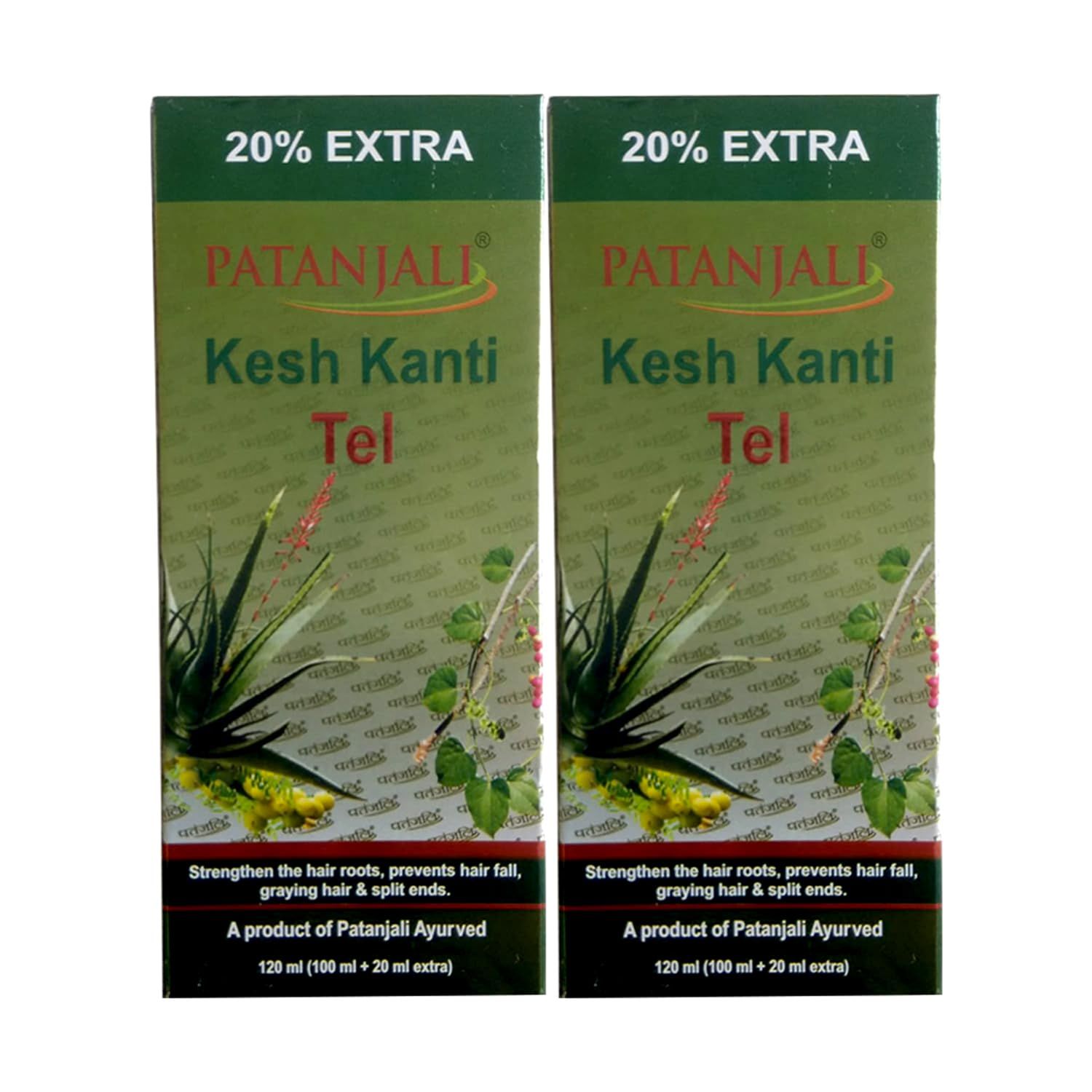 patanjali Kesh Kanti Hair Oil 120ml 4.05 fl oz - (Pack of 2)
