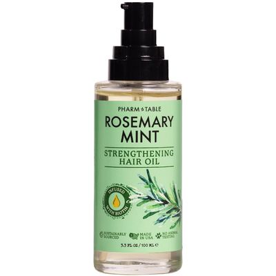 PHARM TO TABLE Rosemary Mint Hair Oil - Infused with Biotin, Nourishes the Scalp, Helps Support Hair Growth, 100ml