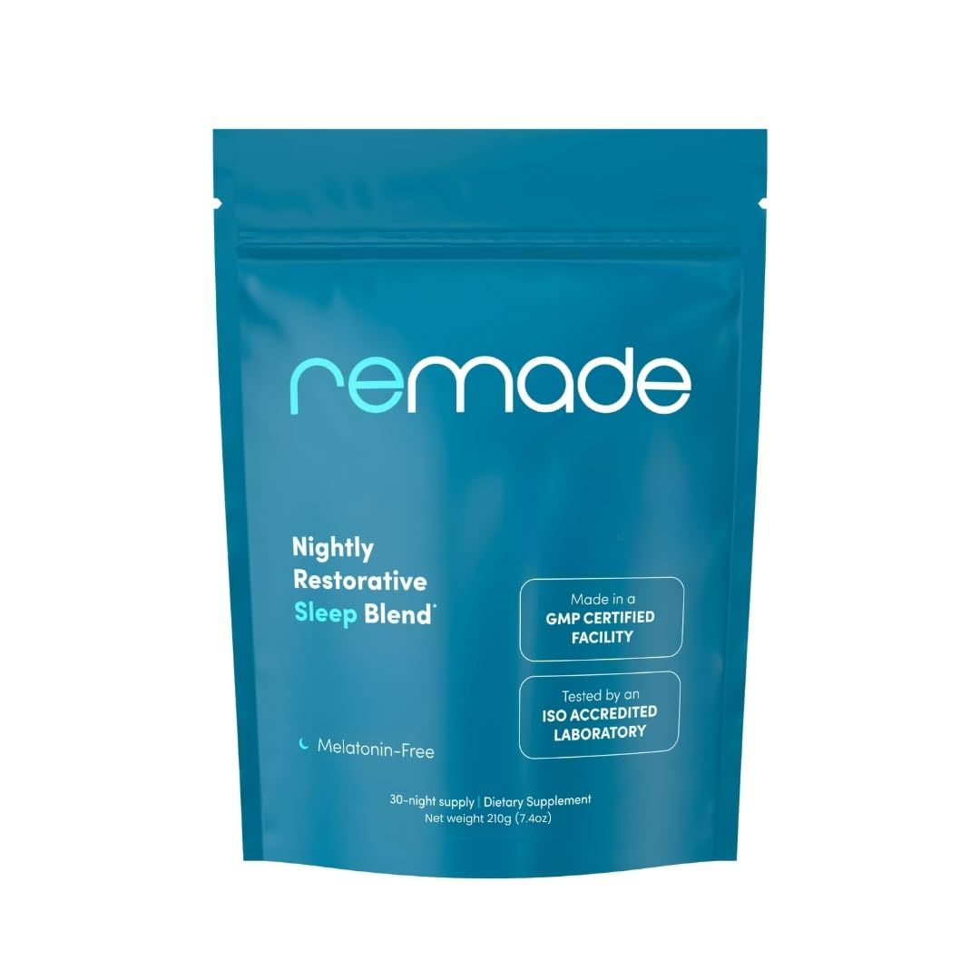 Remade Natural Sleep Aid Without Melatonin - Ashwagandha, L Theanine, Apigenin, Glycine