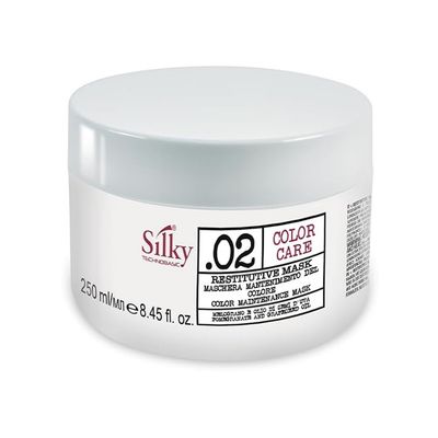 SILKY Technobasic .02 Organic Restitutive Hair Mask - Deep Moisturizing Hair Mask with Pomegranate Extract - Hair Color Mask with Hydrating and Restoring Action for Dry and Treated Hair - 250 ml