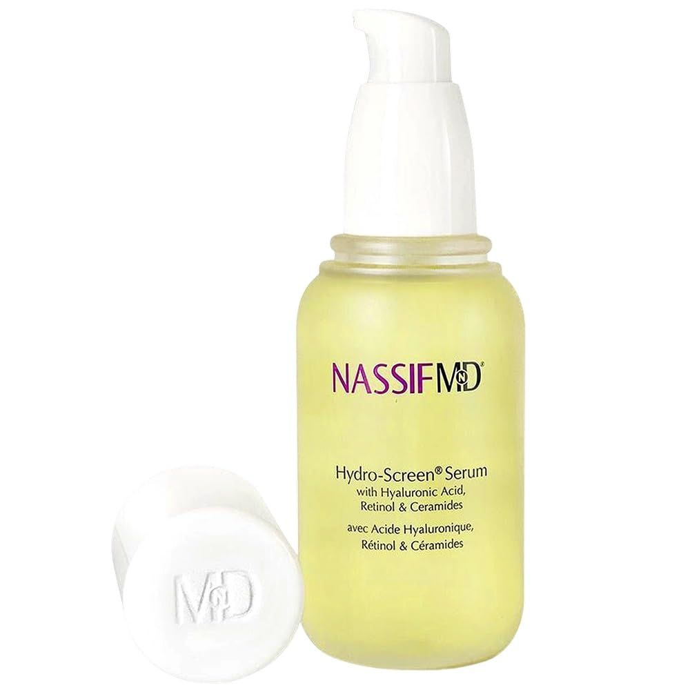 NassifMD Hydro-Screen Hydrating Serum with Hyaluronic Acid Ceramides - Lightweight, Fast-Absorbing Formula for Smooth, Plump, Moisturized Skin - Ideal for Dry or Sensitive Skin