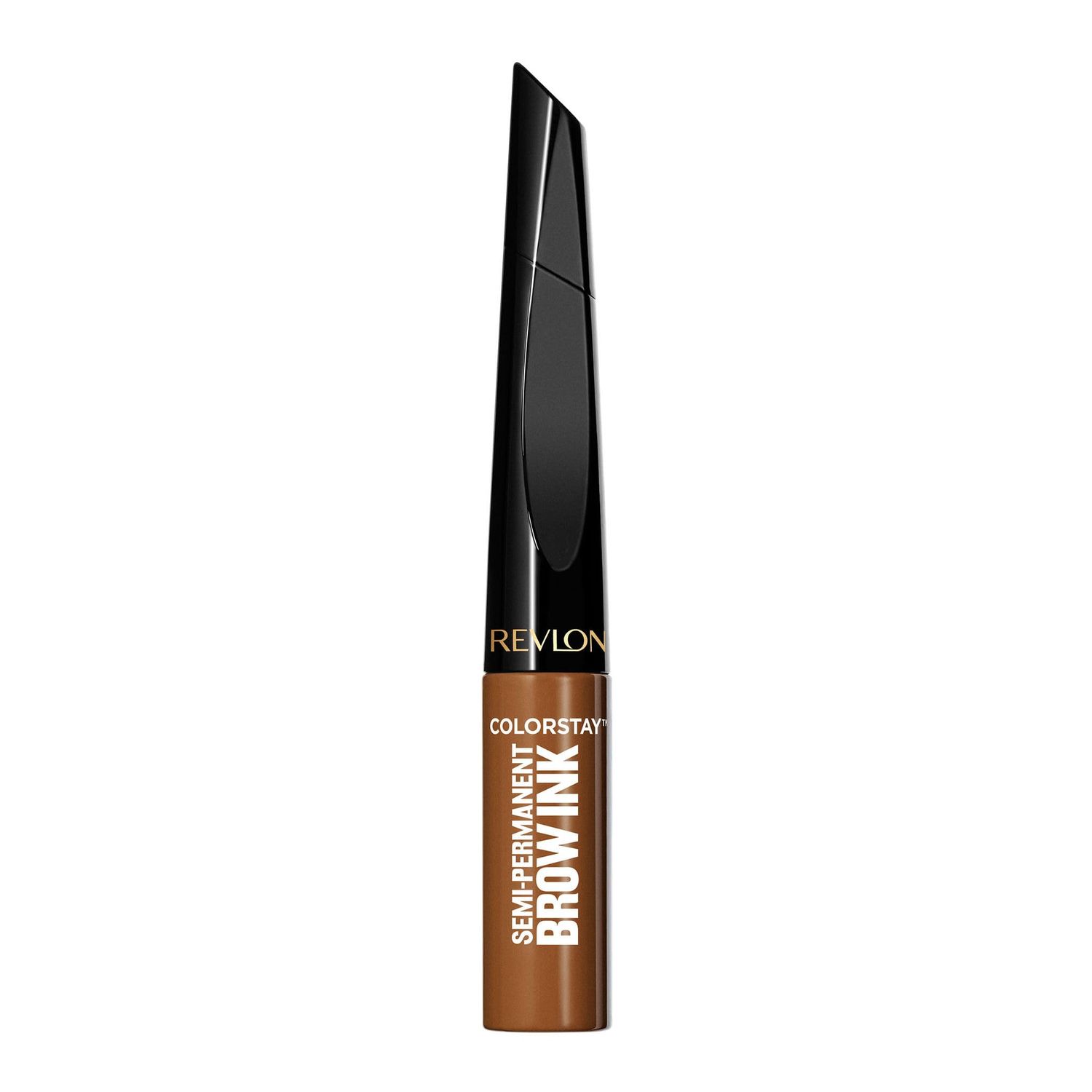 Revlon ColorStay 5-in-1 Semi-Permanent Brow Ink with Spoolie Brush, Waterproof, Transfer-Proof, Eyebrow Makeup, Easy to Remove, 351 Warm Brown Ink, 0.09 fl oz