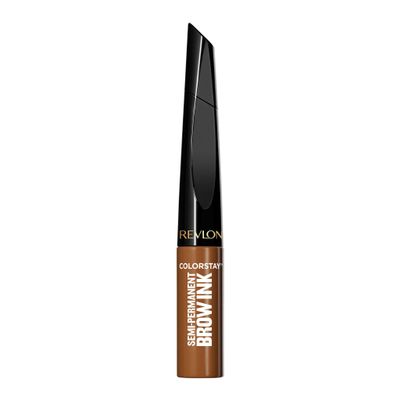 Revlon ColorStay 5-in-1 Semi-Permanent Brow Ink with Spoolie Brush, Waterproof, Transfer-Proof, Eyebrow Makeup, Easy to Remove, 351 Warm Brown Ink, 0.09 fl oz
