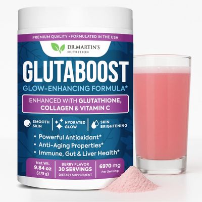 6970mg Glutathione Powder for Skin Brightening Enhanced with Collagen Vitamin C Brightens Skin, Fades Dark Spots Melasma, Anti-Aging Antioxidant Supports Immune, Gut Liver Health