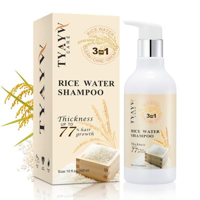 Biotin Fermented Rice Water Shampoo for All Hair Types Growth Thickening , 3-in-1 Formula for Anti Hair Loss, 10.0 fl oz