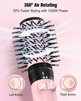 Farery 4-in-1 Rotating Blow Dryer Brush Set Oval Volumizing Barrel, 1.5" 2" Rotating Brushes, and Diffuser All-in-One Hot Air Brush for Fast Drying, Volumizing, and Smoothing