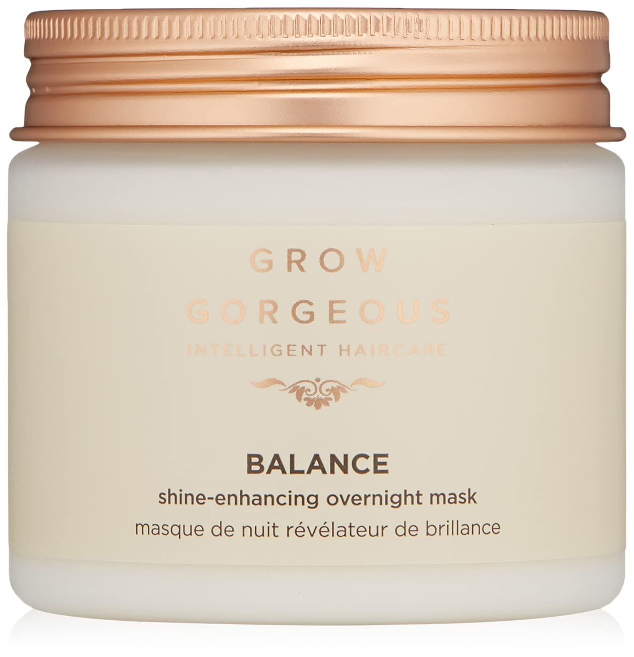 Grow Gorgeous Balance Shine-Enhancing Over Night Hair Mask - For Soft, Frizz Free, Shiny Hair - Vegan, 6.76 oz