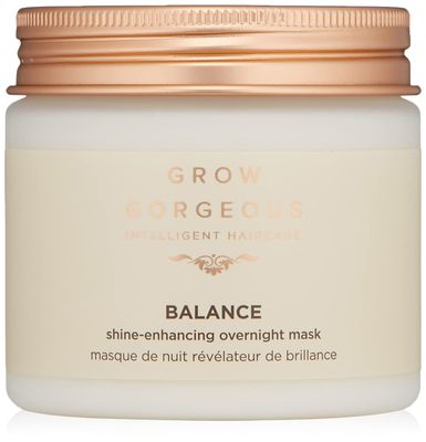 Grow Gorgeous Balance Shine-Enhancing Over Night Hair Mask - For Soft, Frizz Free, Shiny Hair - Vegan, 6.76 oz