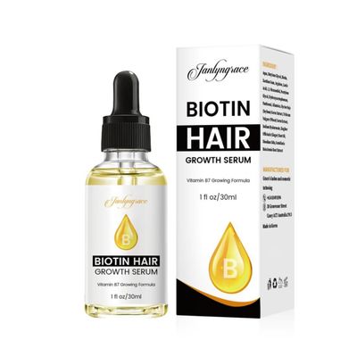 Janlyngrace Biotin Hair Growth Serum with Vitamin B7 Supports Healthy, Strong Hair Ideal for Men and Women (30ml 1fl. oz)
