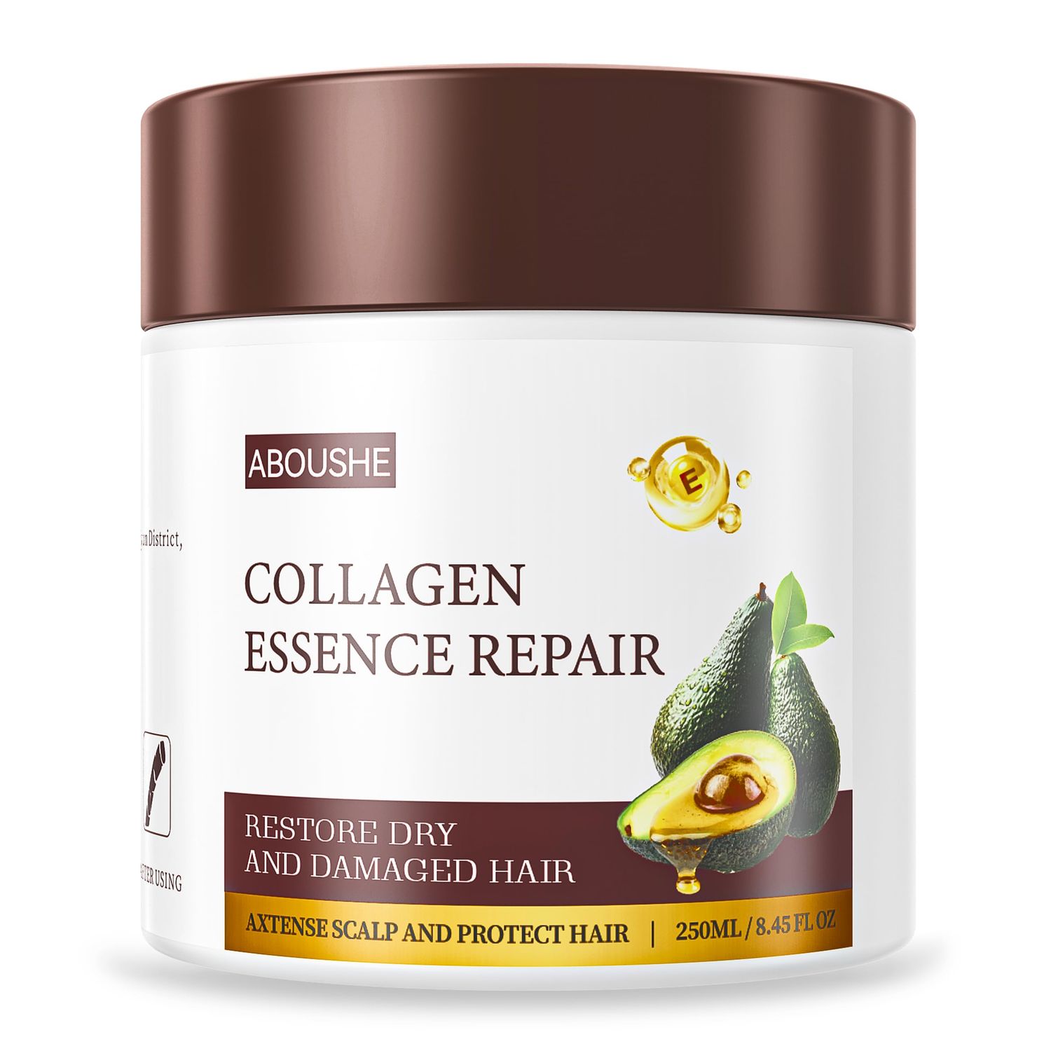 ABOUSHE Collagen Hair Mask - Deep Conditioning, Hydrates, Repairs, Nourishes, Argan Oil Keratin Hair Treatment Conditioner, Salon Quality Hair Care for Dry Damaged Hair All Types 8.45 oz 250ml