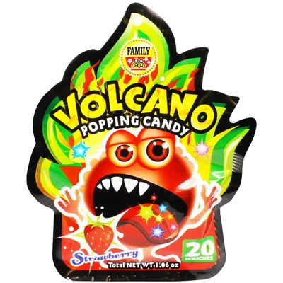 Volcano Strawberry Flavor Popping Candy (1 x 1.06 oz Bag)