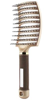 Vented Curved Paddle Brush for Blow Drying, Anti-frizz Detangling Brush Styling Hairbrush Comb for Curly Fine Wavy Natural Tangled Hair, Wet or Dry Use