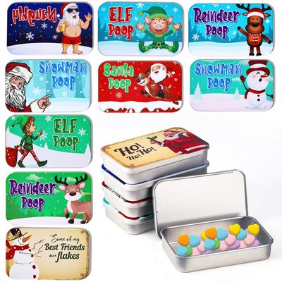 Peryiter 10 Pieces Christmas Mint Tins Candy Poop Mint Tins Gift Funny Candy Metal Box Stocking Stuffers(3 x 2 x 0.6&quot;,Vivid Style)