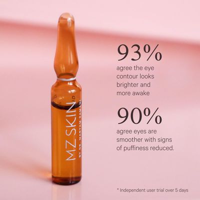 MZ SKIN Brightening Eye Ampoules, Professional 5-Day Intensive Treatment for Dark Circles, Wrinkles, Puffiness Fine Lines, With Hyaluronic Acid For Hydrated Refreshed Under Eyes 10 Pack Set