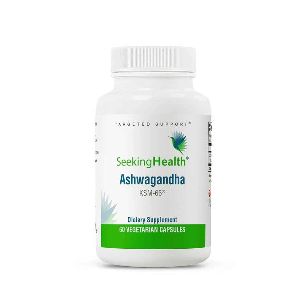 Seeking Health Ashwagandha Extract, Potent 467 mg Natural Ashwagandha with 5 Withanolide, Supports Balanced Mood, Focus, and Sleep, Vegan and Vegetarian (60 Capsules)