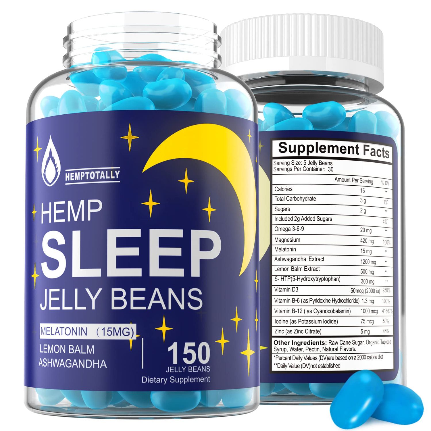 Melatonin 3mg 15mg for The Whole Family with Ashwagandha, 5-HTP, Lemon Balm, Magnesium, B12, B6 Chewable Low Sugar - for Healthy Rest Cycle, Deep Zzzs, Positive Mood Brain Health, 150 Counts
