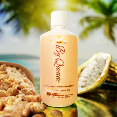 By Quenne Anti-Frizz Deep Conditioning Masque, Revitalize Dry Frizzy Hair Infused with Organic White Flower Extracts, Safe for Colored Hair, Sulfate and Paraben-Free.
