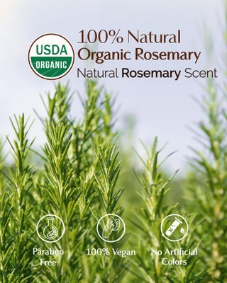 YANIBEST Organic Rosemary Essential Oil, Castor Oil, 100 Pure Natural Hair Oil for Strengthening Hair, Nourish and Repair Damaged Hair, Improve Scalp Health
