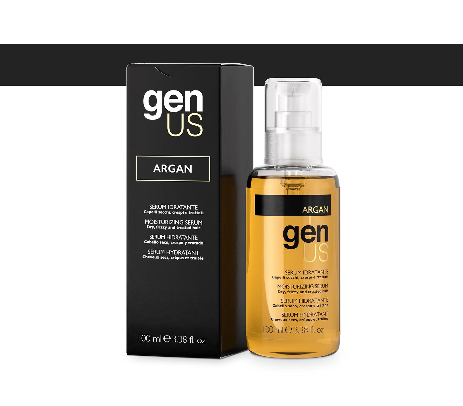 Genus Argan Moisturizing Hair Serum - Enriched with Argan Linseed Oil for Dry, Frizzy, Treated Hair, Hydrating, Anti-Frizz, Split End Control, Adds Shine Softness - 100ml