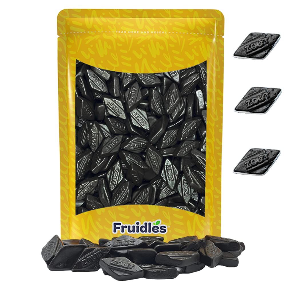 Fruidles Diamond Licorice Gummies, Slightly Salted Black Licorice (Half-Pound)