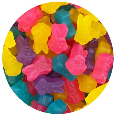 Juju Gummy Easter Bunnies Candy, 2 Pound Bulk Bag, Easter Candy, Firm Chewy Candy, The Hampton Candy Company