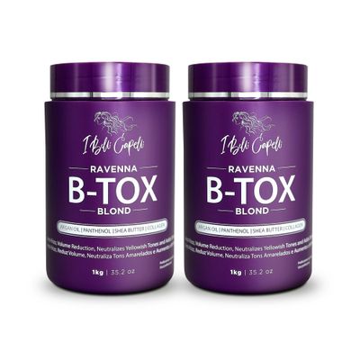 I Belli Capelli Ravenna Hair B-tox Treatment for Blond Hair, Formaldehyde-Free- Cirugia Capilar Para el Cabello- Anti-Frizz, Smoothing- 35.2 oz(1kg), 2 units