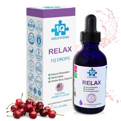 Relax - Kids Sleep Aid Calm Liquid Drops Magnesium Glycinate, L-Theanine L-Glycine Melatonin -Free, Sugar-Free, Vegan, Gluten-Free, Non-GMO Advance Absorption Easy-to-Take 2 Fl Oz