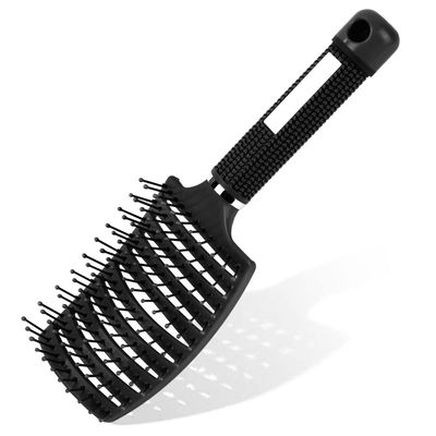 AOOWU Hair Brush, Paddle Hairbrush, Soft Massage Vent Brush for Men Women, Detangle Hair Brush for Long Thick Curly Hair, Reducing Hair Breakage (Black)