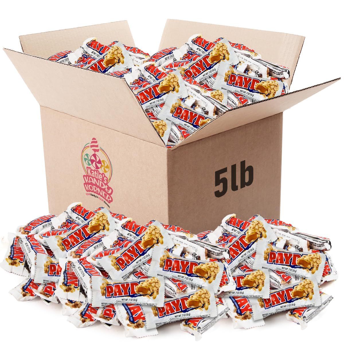 PAYDAYPeanut Caramel Candy Bars Snack Size 5Lb Bulk for Home Snacking, Movie, or Office Break Hours - Delicious Individually Wrapped Peanut Caramel Candy Bars - Fun Size for Kids and Adults