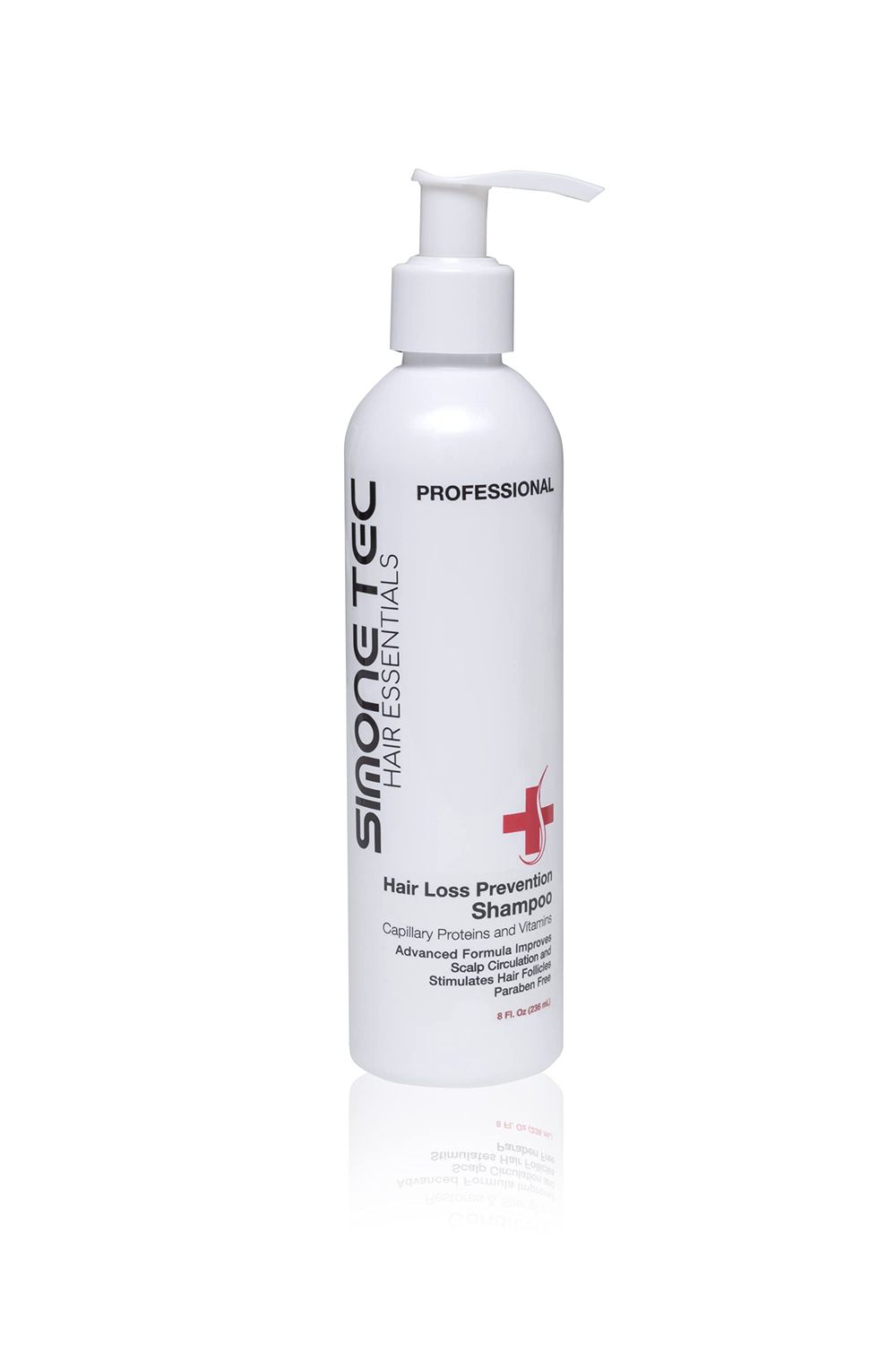 Simone Tec Hair Essentials Hair Loss Prevention Shampoo 8Fl.Oz(236ML) Capillary Proteins and Vitamins Advanced Formula Improves Scalp Circulation and Stimulates Hair Follicles