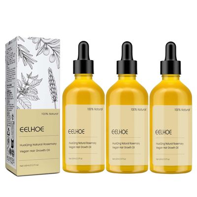 180 ML Veganic Natural Hair Growth Oil, Eelhoe Organic Rosemary Oil for Hair Growth and Dry Damaged Hair.(3 Pcs)