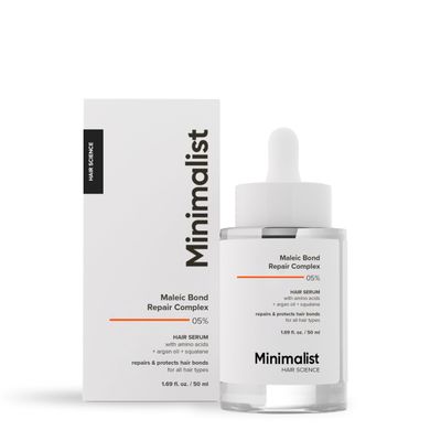 Minimalist Hair Serum for Strengthening Repairing Damaged Hair Patent Pending Formula Maleic Bond Repair Complex 05 With Amino Acids, Argan Oil Squalane For Women Men 1.7 Fl Oz 50 ml