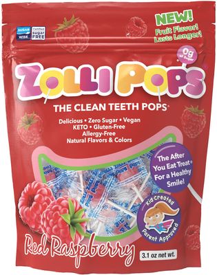 Zollipops The Clean Teeth Pops, Anti Cavity Lollipops, Raspberry, 3.1oz - A Delicious Burst of Raspberry Flavor for a Healthy and Tasty Oral Care Experience