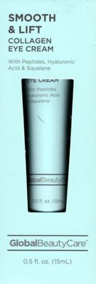 Global Beauty Care Smooth Lift Collagen Eye Cream with Peptides, Hyaluronic Acid Squalane 0.5fl oz