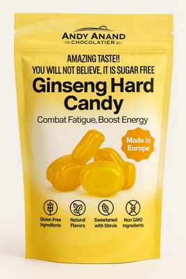 Andy Anand Sugar Free Ginseng Hard Candy (7oz) Unique Blend of Energy Focus Boosting Ginseng Sweetened with Stevia, All-Natural, No Artificial Ingredients