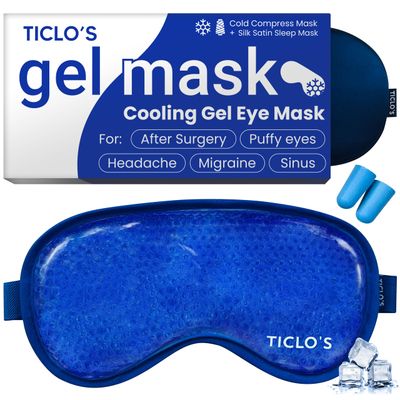 Cooling Eye Mask Gel Eye Mask For Migraines, Dry Eyes, Puffiness, Dark Circles Reusable Cold Eye Mask Eye Ice Pack After Surgery Bead Ice Face Cold Therapy Compress Sinus HeadachesSleep Mask