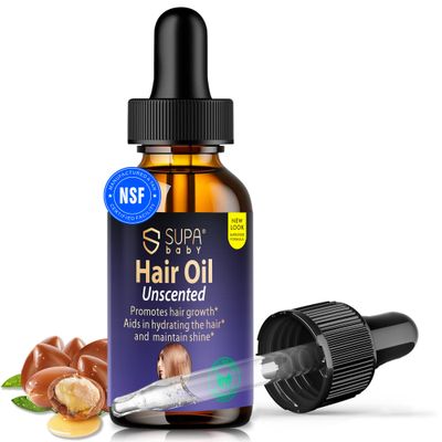 Hair Growth Oil - 100 Natural, Cold-Pressed Blend of 9 Botanical Hair Oils for Hair Growth Scalp Repair, with Argan, Jojoba, Pumpkin Seed, Hempseed, Non-GMO, for Dry, Curly Sensitive Scalps