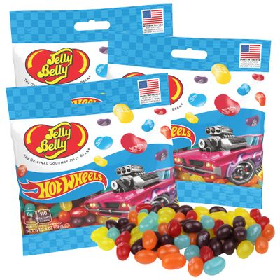 Hot Rod Themed Jelly Beans, Assorted Fruit Flavored Candies, Party Favor Treats, 2.8 Ounce (Pack of 3)