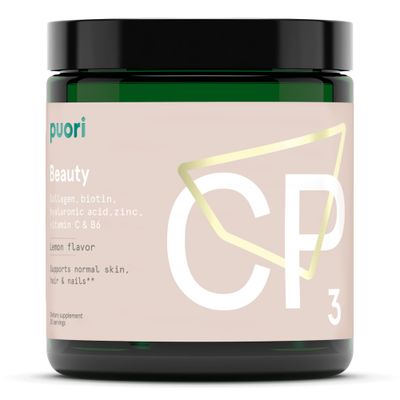 Puori Collagen Powder Supplement with Biotin Hyaluronic Acid, CP3 Beauty Complex - Hydrolyzed Collagen Peptides - Skin, Hair Nails - Zinc, Vitamin B, Vitamin C - Lemon