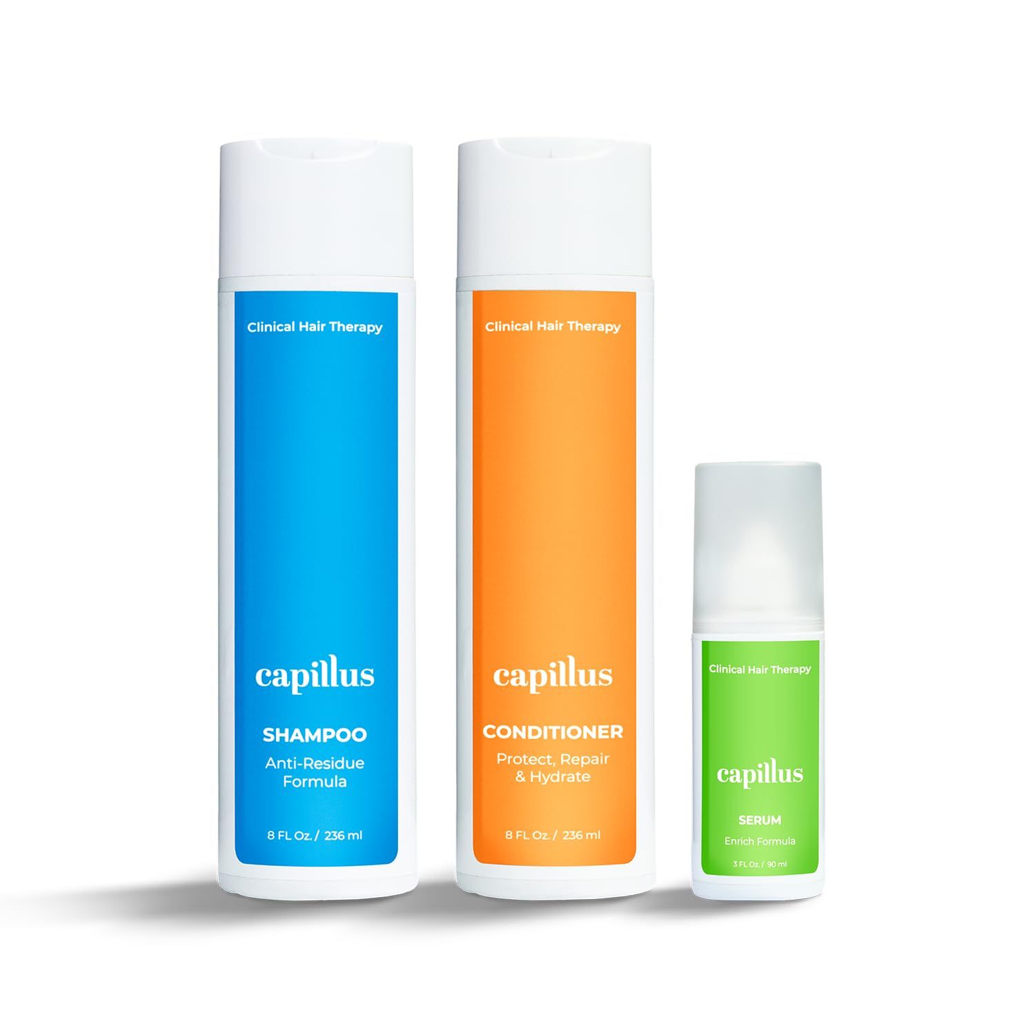 Capillus Synergy Kit, Conditioner, Shampoo, Enrich Serum, Lock in Nutrients Moisture while Promoting Healthy Hair Growth for Men Women