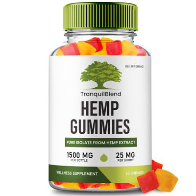 Tranquil Blend Gummies Hemp, Tranquil Blend Hemp Gummies with Hemp Seeds Organic Extract, TranquilBlend Extra Strength Health and Wellness Support, Advanced Formula with Hemp Oil Reviews (60 Gummies)