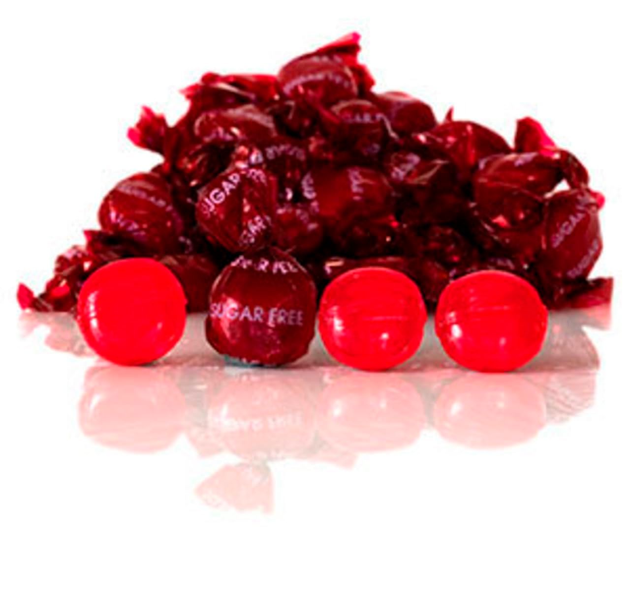 Sarah&#39;s Candy Factory 16 Oz Sugar Free Cinnamon Buttons Hard Candy, Kosher-Gluten Free-Individually Wrapped, in Resealable Bag, 1 Lb