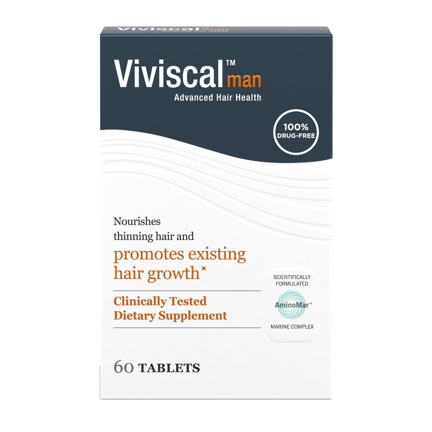 Viviscal Men&#39;s Hair Growth Supplements for Thicker, Fuller Hair Clinically Proven with Proprietary Collagen Complex, 60 Tablets - 1 Month Supply