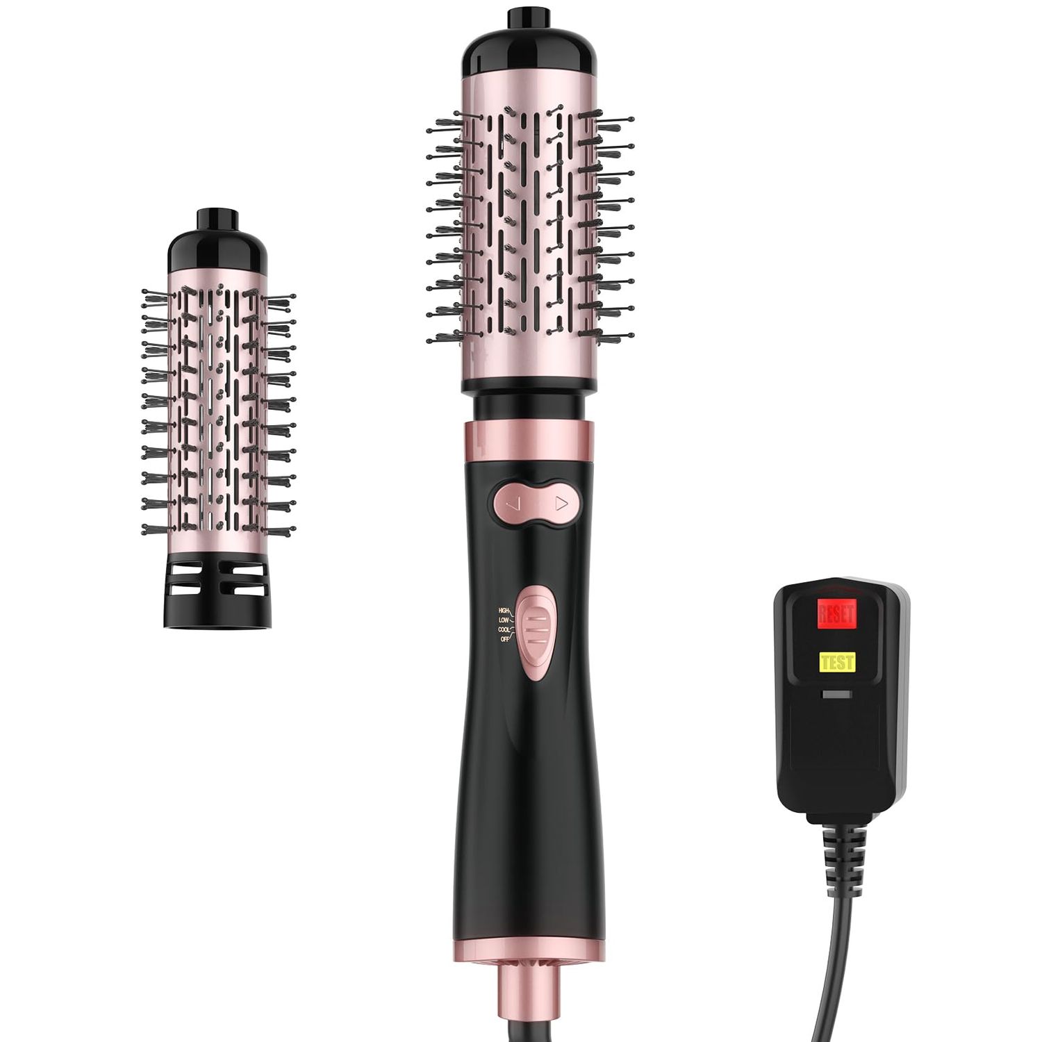 WEEYUM Rotating Hair Dryer Brush with 2 Detachable Brush Heads, 3 in 1 Hot Air Spinning Brush for VolumizerDryingSmoothingCurling