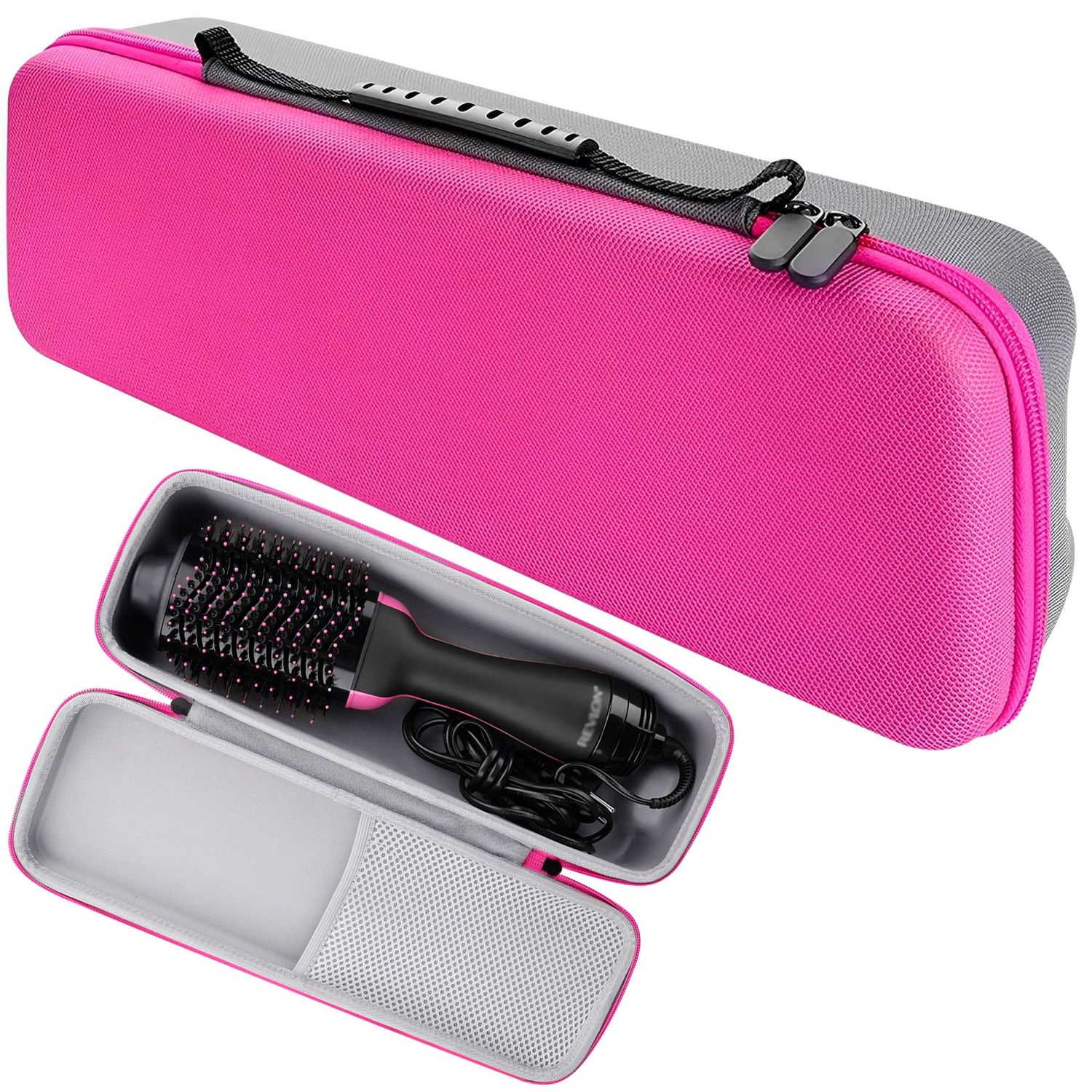 TOCCOOL EVA Hard Travel Case, Portable Hot Air Brush Carrying Case Box, Hair Tools Travel Bag Compatible for Revlon One-Step Hair DryerVolumizerStyler (Rose Red)