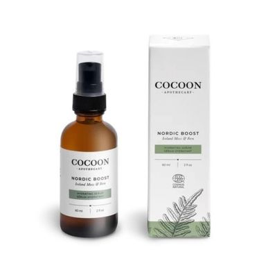 Cocoon Apothecary 2 fl oz Nordic Boost Hydrating Serum Ecocert Cosmos Natural Face Serum For Women Hyaluronic Acid, Aloe Vera, Peat Moss, Polypody Fern, Iceland Moss, Face Serum For Dry Skin