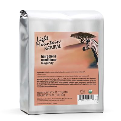 Light Mountain Henna Hair Color Conditioner - Burgundy Hair Dye for MenWomen, Organic Henna Leaf Powder, Chemical-Free, Semi-Permanent Hair Color, 16 Oz
