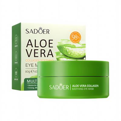 Under Eye Mask - 60 PCS Under Eye Patches, Hydrating Eye Gel Pads for Puffy Eyes, Dark Circles, Eye Bags, Puffiness, Fine Lines and Wrinkles with Pure Natural Extracts Undereye Jelly Mask (Aloe Vera)