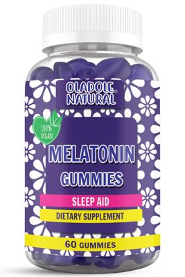 Oladole Natural Sleep Complex 86mg Extra Strength Melatonin, L-Theanine, Passiflora, 5-HTP, Ghana Seed Extracts Sleep Support Promotes Relaxation Fall Asleep Faster - 60 Gummies, Grape Flavor